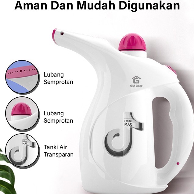 GM Bear Setrika Uap 1025 - Garment Steamer Ironer White