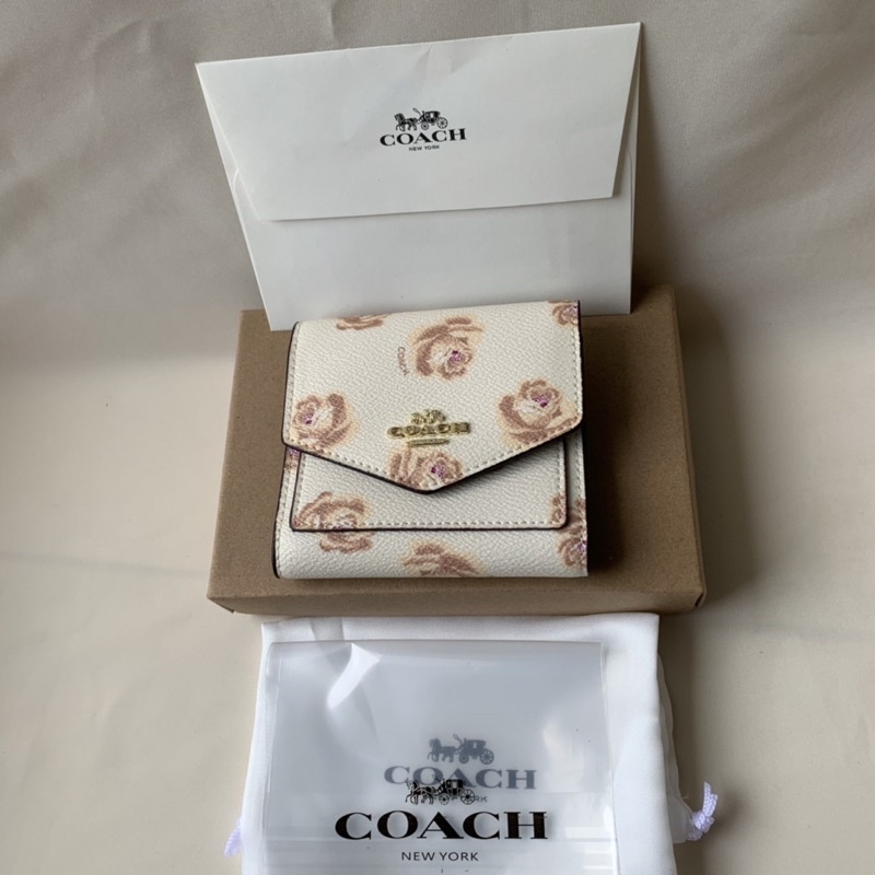 Coach Small Wallet Rose Print