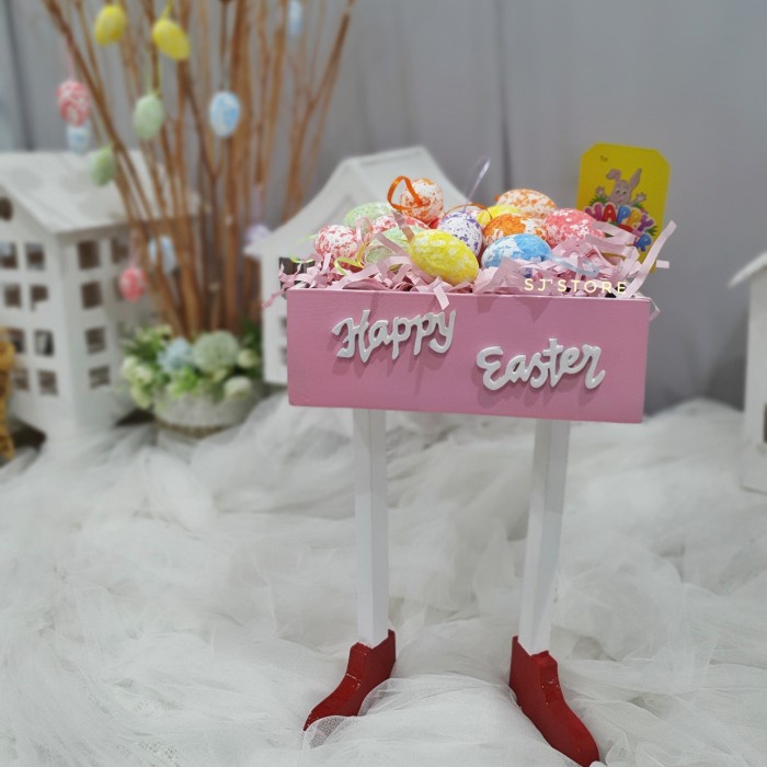 

Aksesoris hiasan meja paskah kelinci easter bunny eggs hampers
