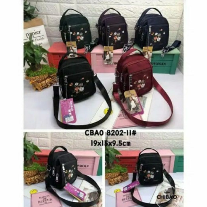 Tas Wanita Chibao 8202 11 Bordir Bunga Cb8202 Biru U7K8 New product Best Seller FYP Wanita Nyaman Te