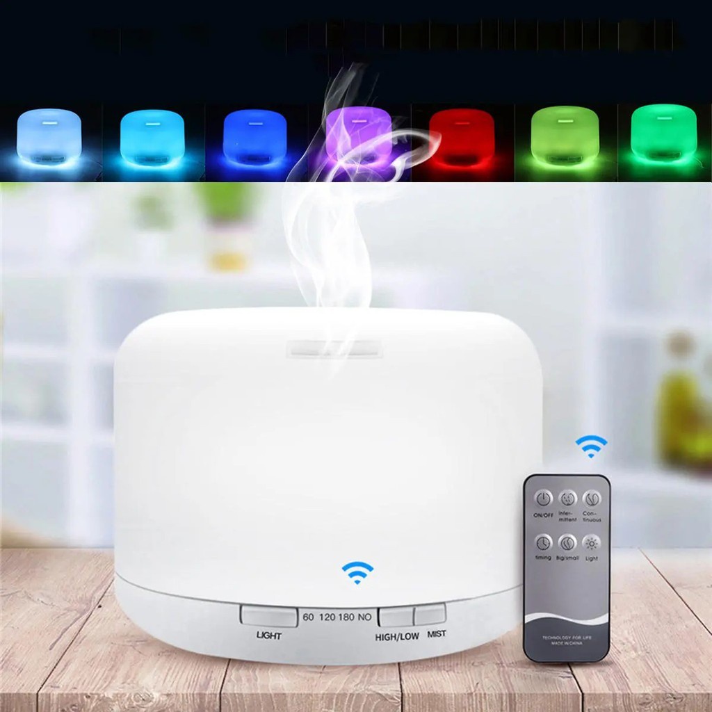 Air Humidifier 500ml Aromaterapi Difuser/Diffuser Aroma Therapy Dengan Remote Pengharum Ruangan Pelembab Udara