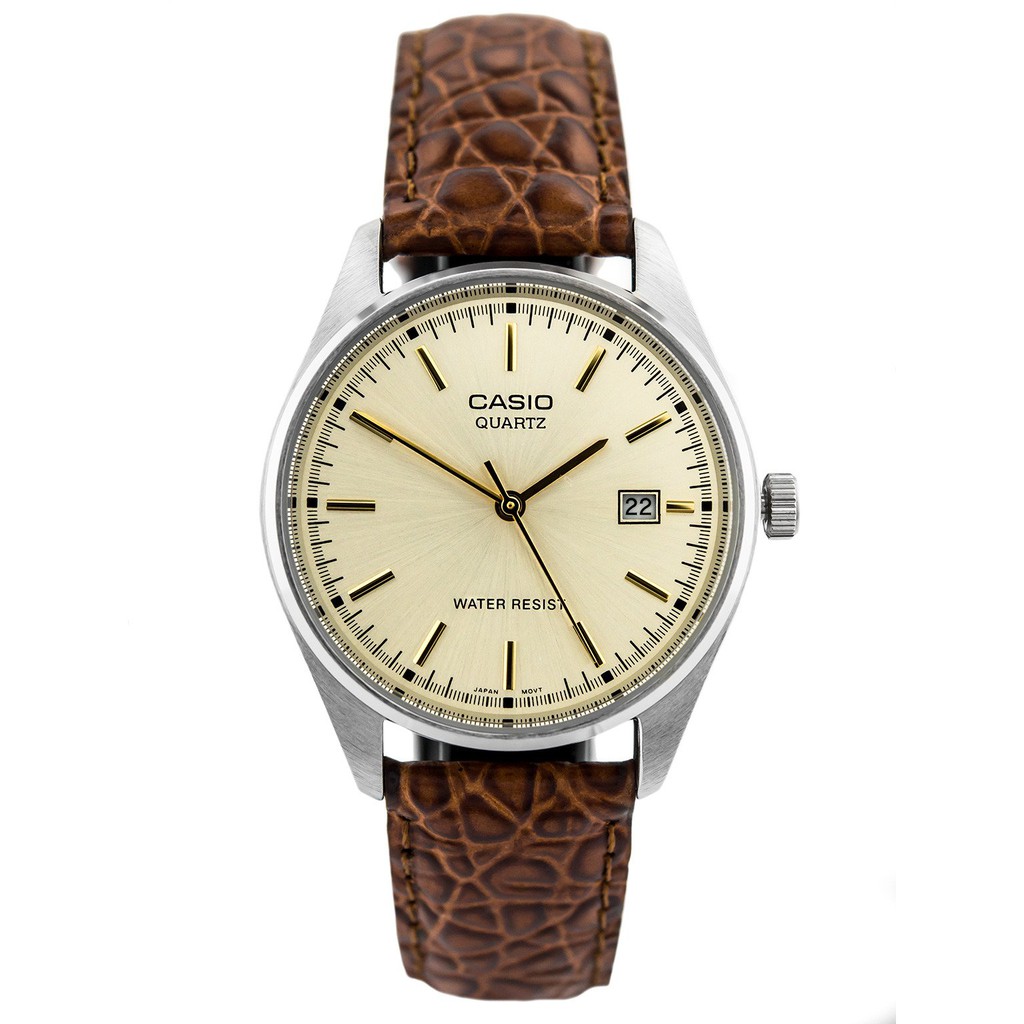 Casio Original Pria MTP-1175E-9ADF Leather Strap