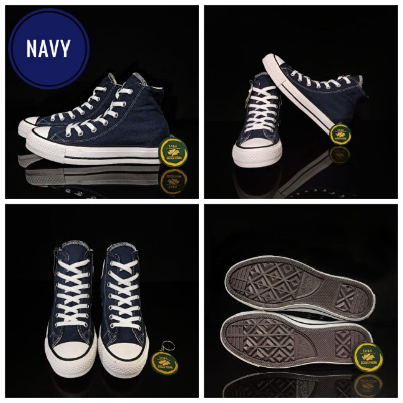 (BISA COD) SEPATU SNEAKERS CLASSIC NAVY TINGGI PRIA WANITA PREMIUM