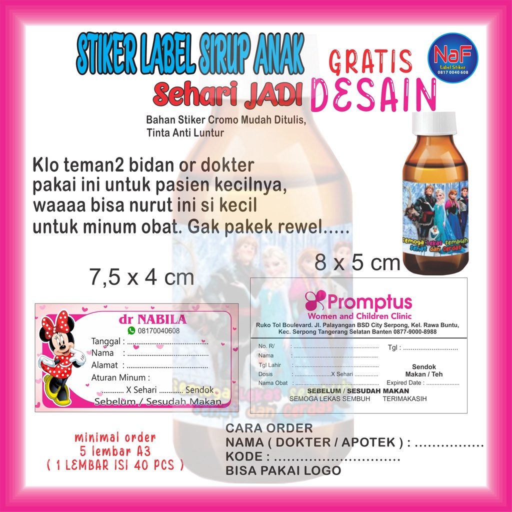 Jual Label Obat Syrup Etiket Obat Syrup Stiker Label Obat Stiker Label Obat Sirup Custom 