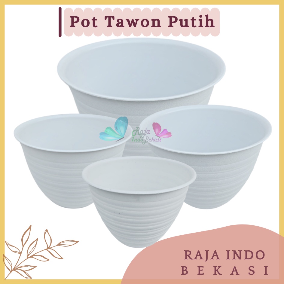 RAJA INDO BEKASI - Pot Bunga Motif Tawon Putih