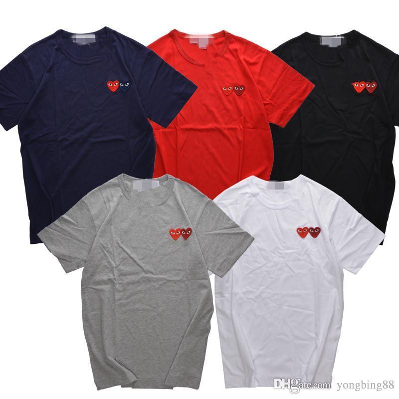cdg double heart shirt