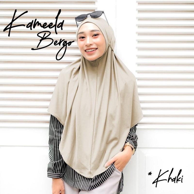 Hijab Kerudung Bergo Khimar Instan Syari Non Pet/ Tali Kameela Jersey / Simple Terbaru / Termurah