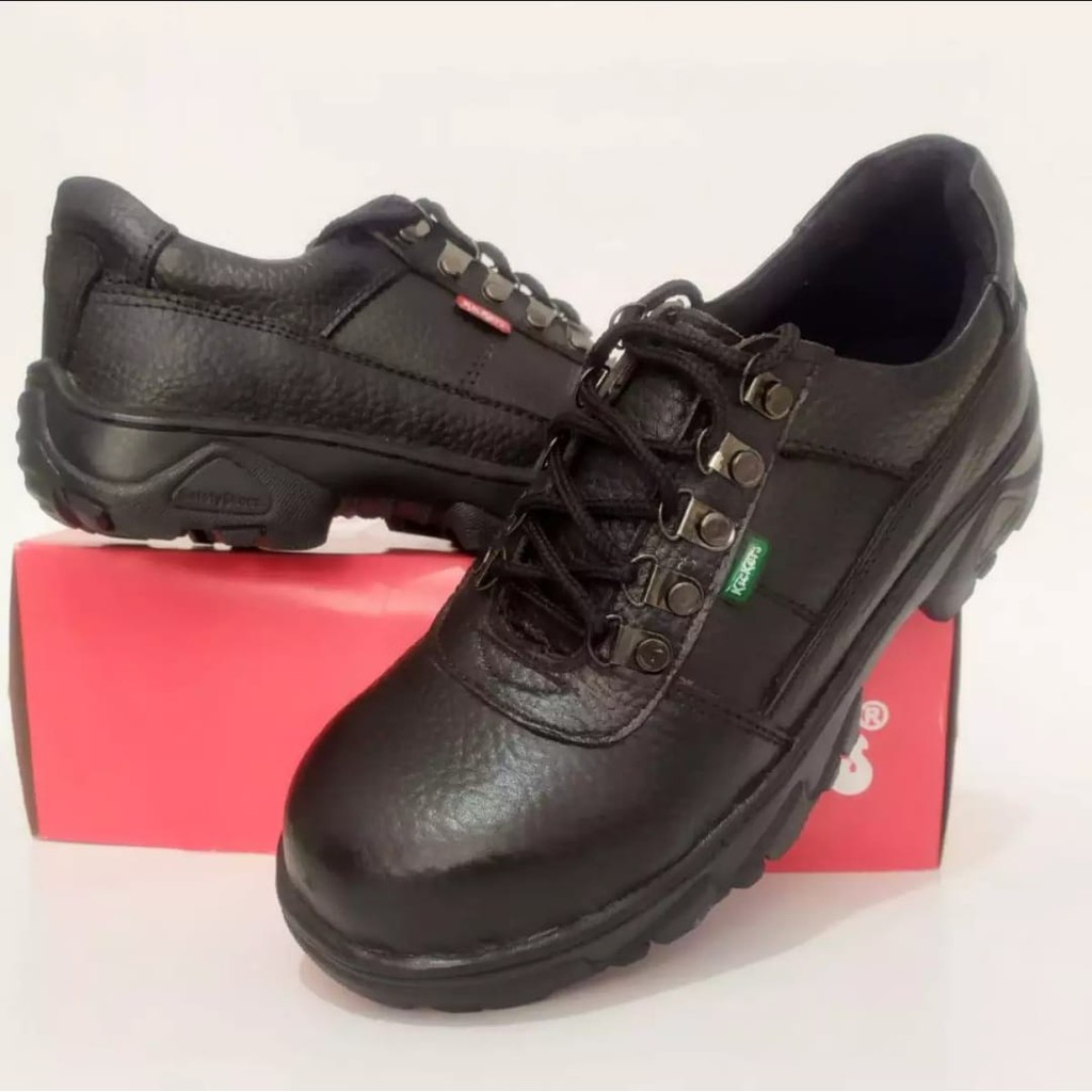 Sepatu Safety Htam Kingshoes terbaru MUrah Kuit Omega Asli Ujung Besi Mirip King