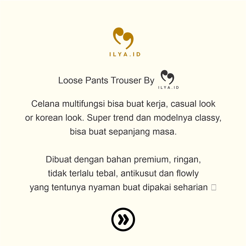 Loose Pants 332 PREMIUM Trousers Wanita Anti Kusut - Celana Kulot Highwaist Wanita Bahan Jatuh