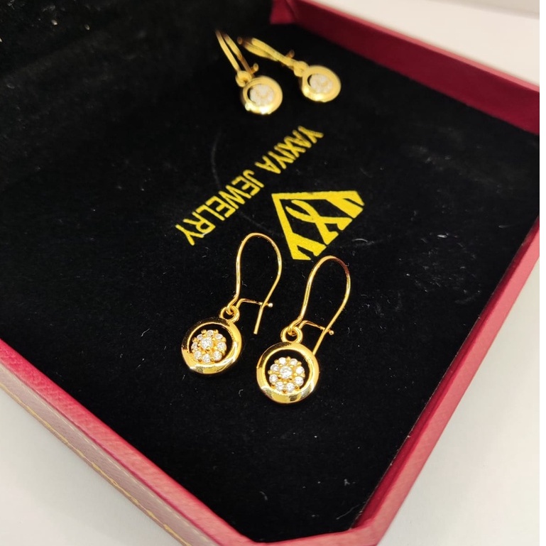 Anting Gantung Permata Yaxiya Lapis Emas Asli