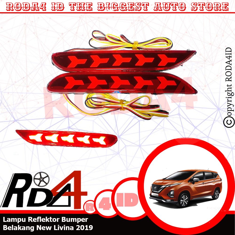 Lampu Reflektor Bumper Belakang New Livina 2019 Model Lambo