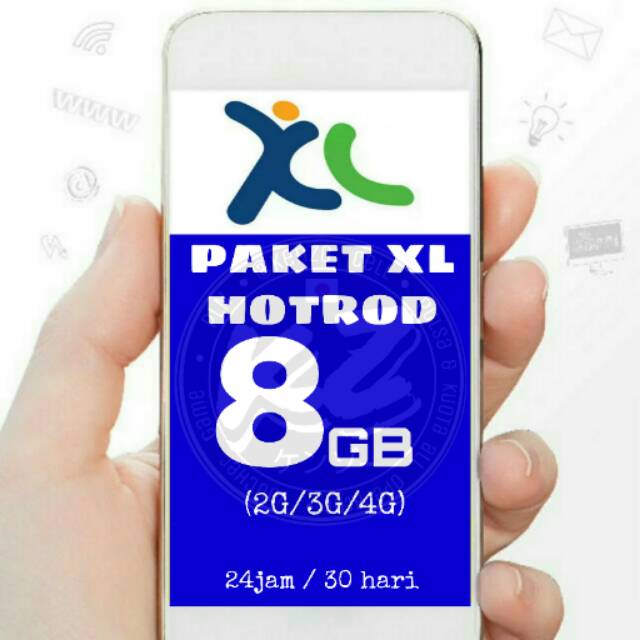 KUOTA INTERNET XL HOTROD 8 GB PAKET DATA 24JAM 2G / 3G / 4G