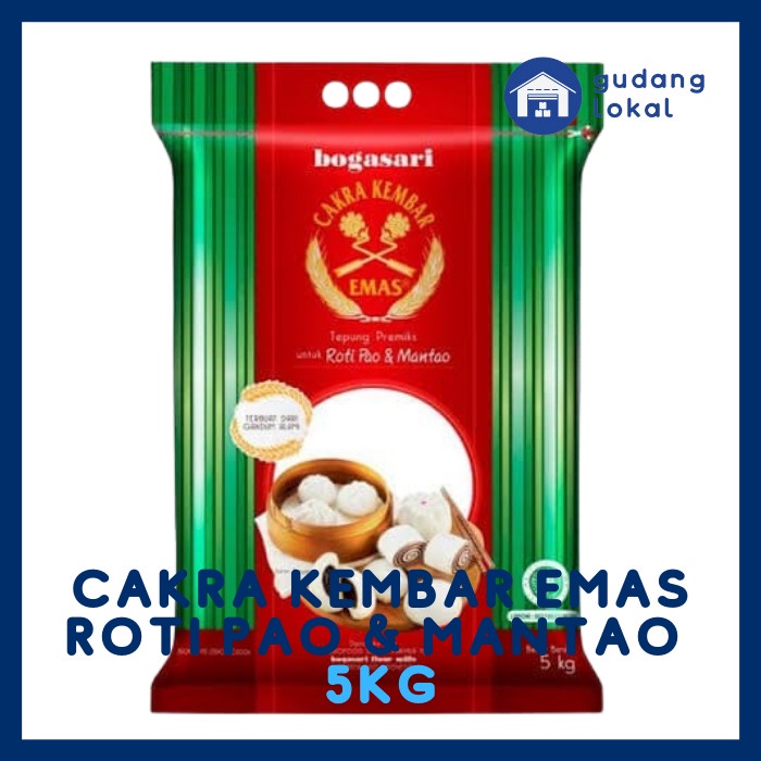 

Tepung Terigu Cakra Kembar Emas Roti Pao & Mantao 5 Kg