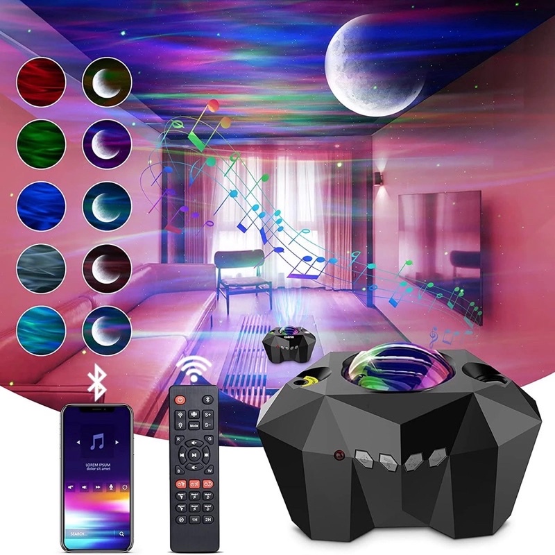 dream aurora star moon projector / lampu bintang bulan bluetooth