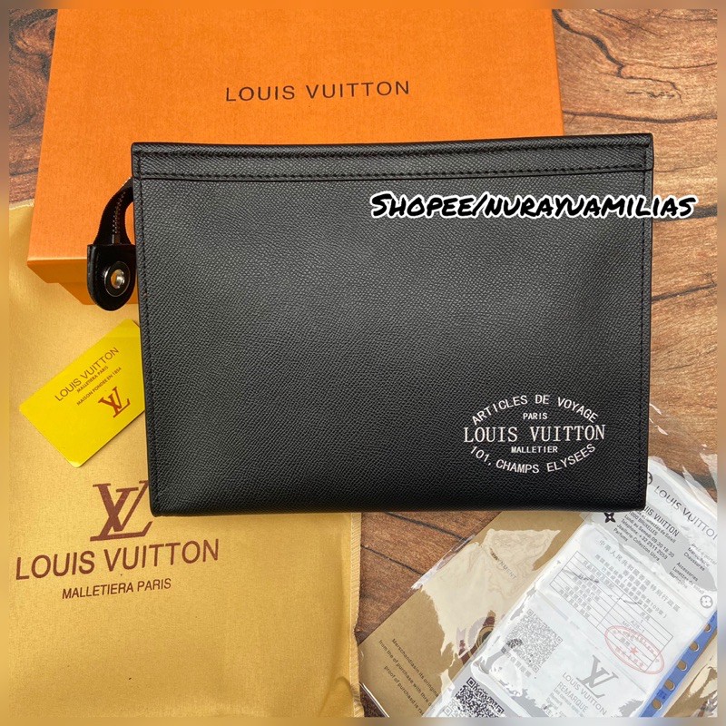 louis Vuitton clutch free box mirror Quality clutch lv pria &amp; wanita handbag lv import