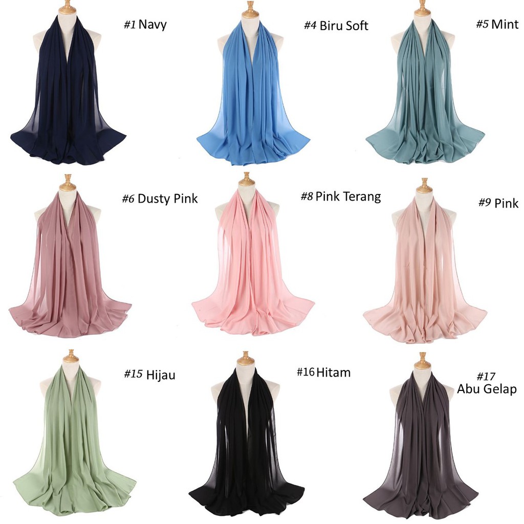 DF HJB053 Pashmina Heavy Chiffon Hijab pasmina Premium Jilbab Pashmina Premium Pashmina Chiffon