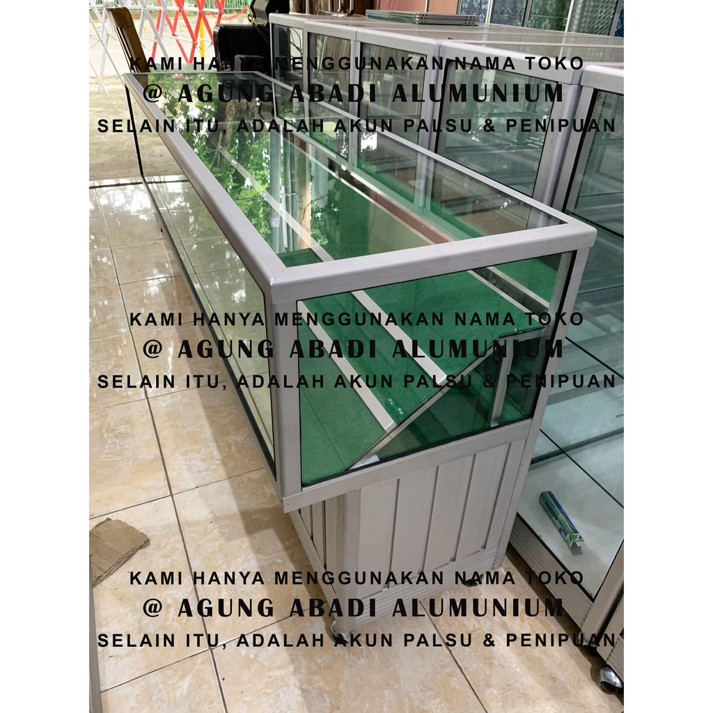 Etalase Alumunium Counter Hp Voucher Perdana 150cm