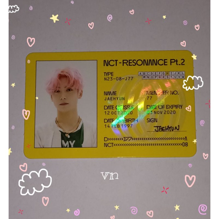 Official ID CARD JAEHYUN DEPARTURE OFFICIAL Jaehyun NCT 127