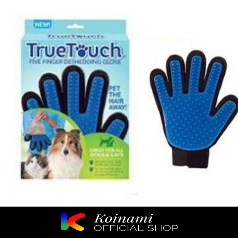 ORIGINAL TRUE TOUCH SISIR SARUNG TANGAN / GROOMING  / SISIR KUCING ANJING TRUETOUCH