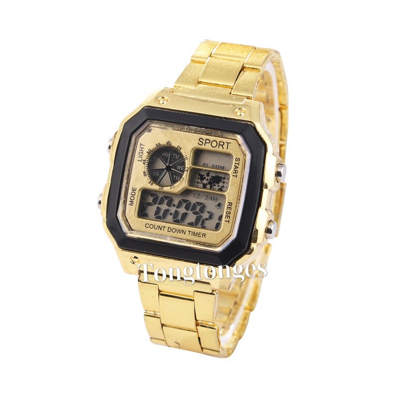 JAM TANGAN MURAH  DIGITAL 168 RANTAI GOLD &amp; SILVER IMPORT GROSIR PREMIUM READY 4 WARNA