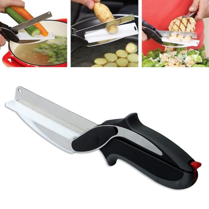 

(Murah Banget) Clever Cutter Pisau Gunting Sayur Dengan Tatakan