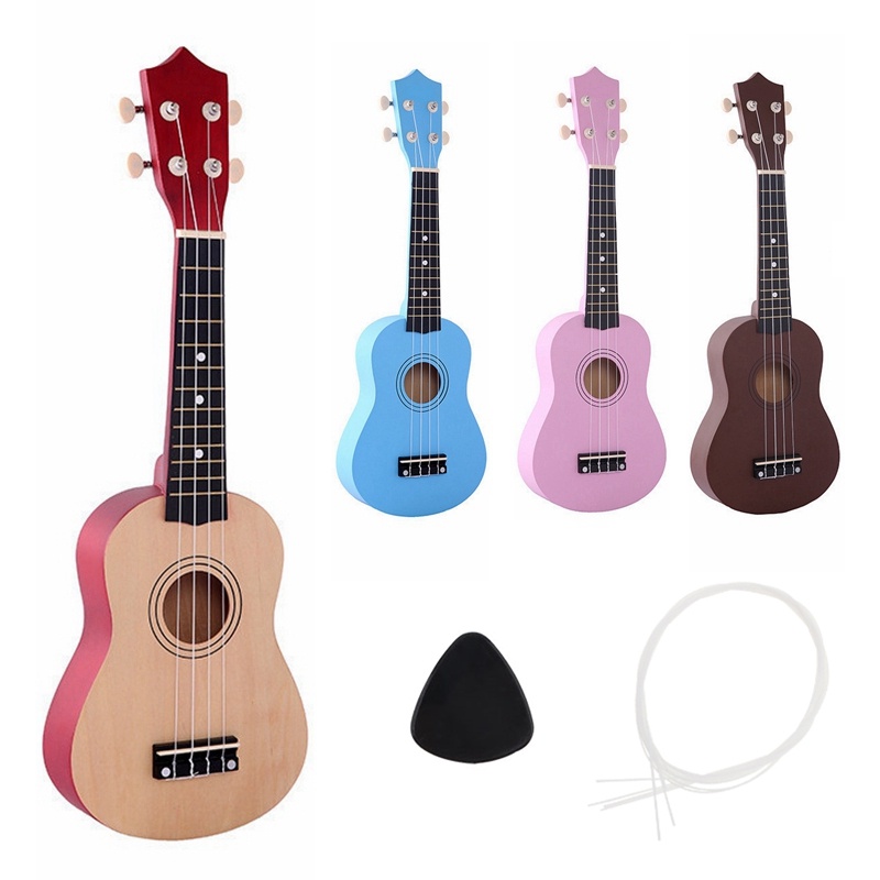 Gitar Ukulele Soprano Empat Warna Ukuran 21 Inch Untuk Hadiah Natal Anak