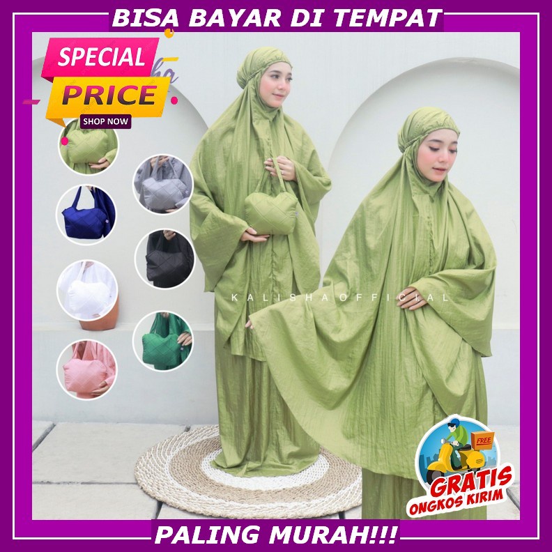 Mukena Terusan Sanjana Bordir Melati Kd Terusan Jumbo Dewasa / Mukena Melati / Mukena Modern / Mukna