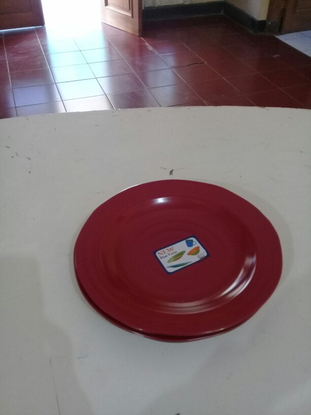 Onyx Piring Oriental Hitam Maroon / Oriental Plate Black Maroon 9