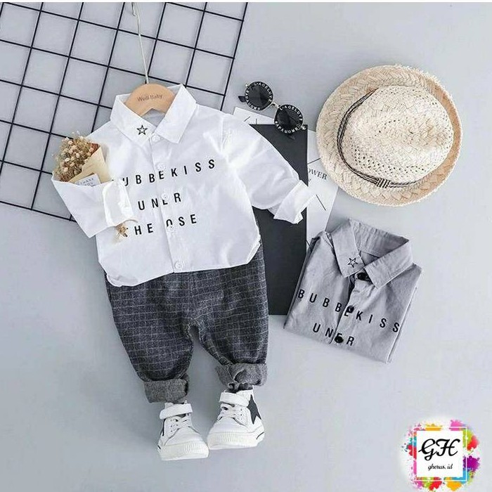 Baju Kemeja Anak laki-laki Umur Usia 2 3 4 Tahun Terbaru 2022 Adem Keren Bahan Katun Bubbekiss Kid