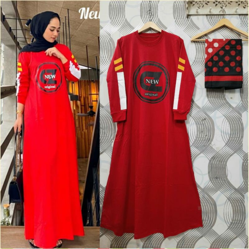 Gamis New OZ Set Jilbab Segiempat
