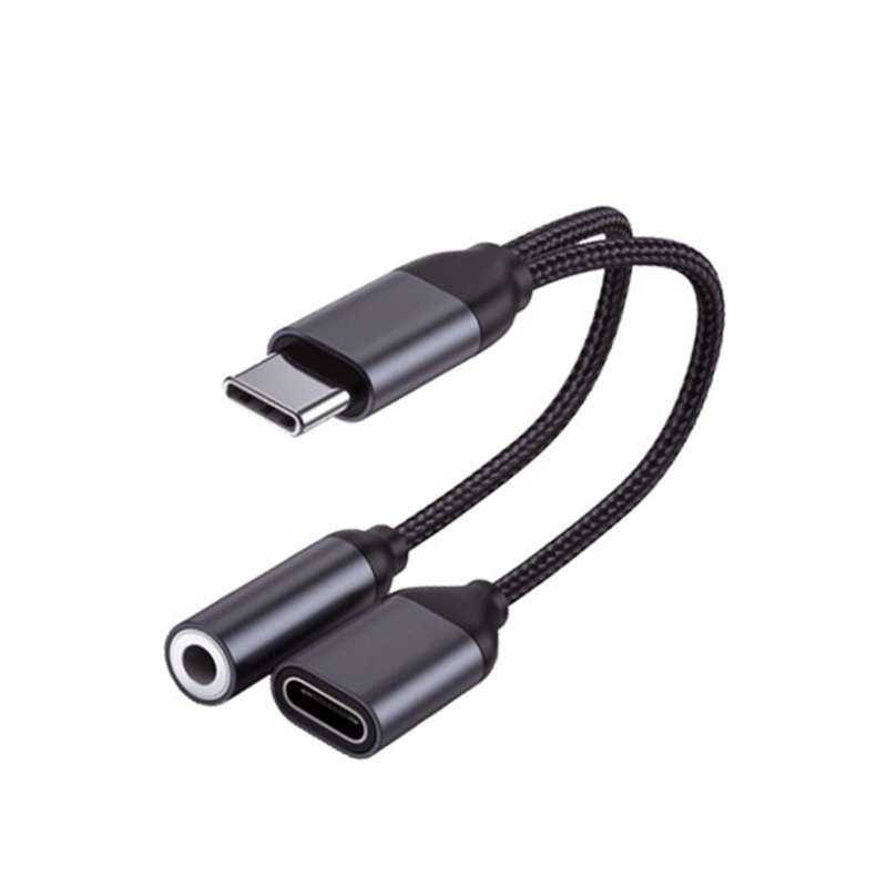 Btsg Adaptor Jack Headphone USB C Ke 3.5mm Dengan USB C PD 3.0 Charging Port Splitter