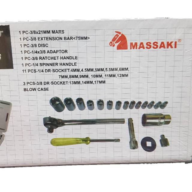 KUNCI SOK SHOCK SET MASSAKI 21PCS