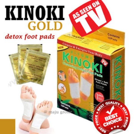 kinoki gold herbal ( 1 box 10pcs ) Kemasan Baru Seal Plastik