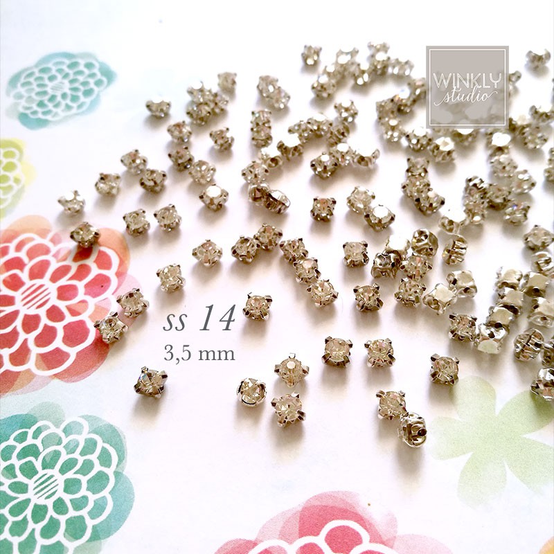 Diamond Cangkang SS14 3,5mm 1gros Kristal Cangkang Clear / Berlian Imitasi / Permata Cangkang