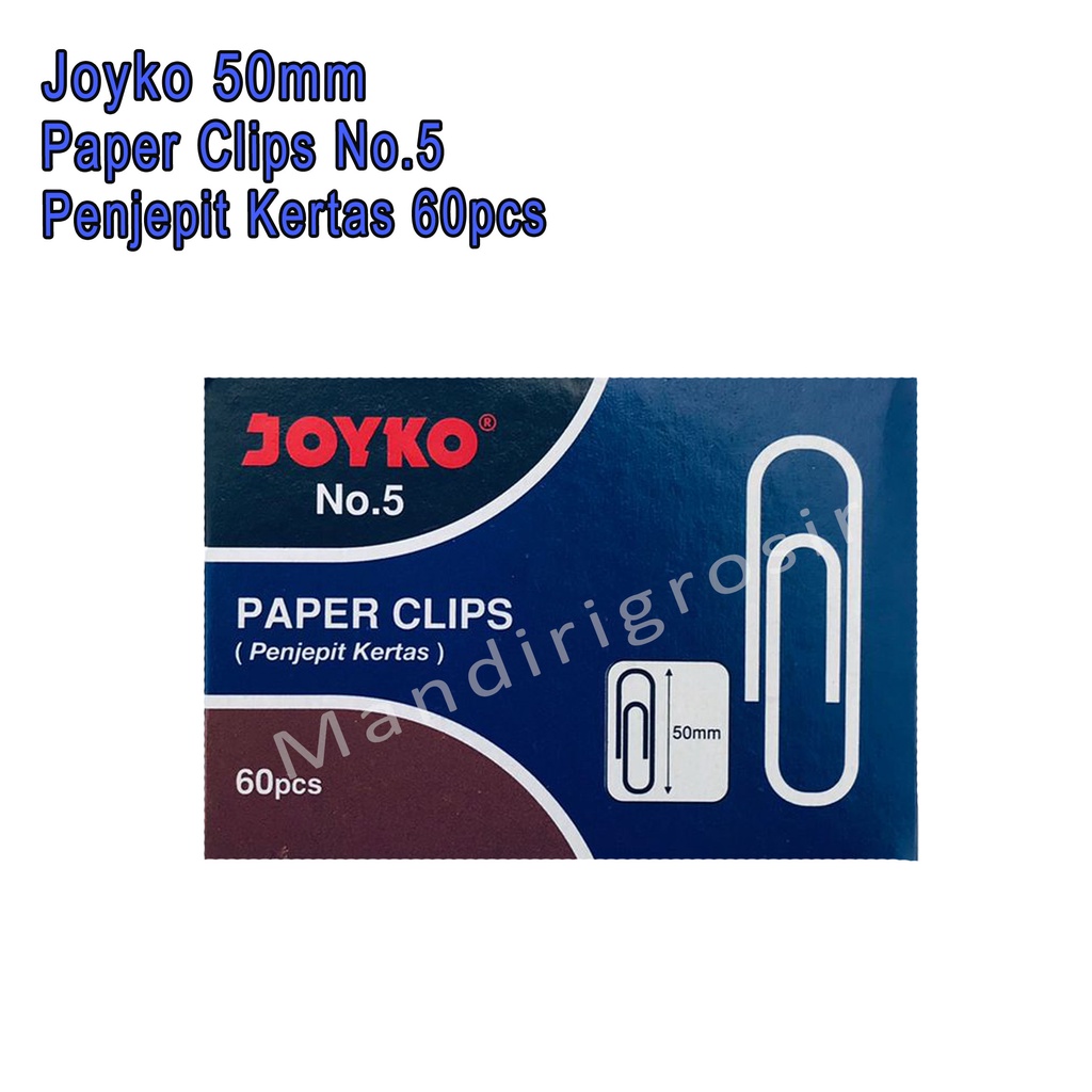 Joyko * Paper Clips No.5 * Penjepit Kertas * 50mm 60pcs