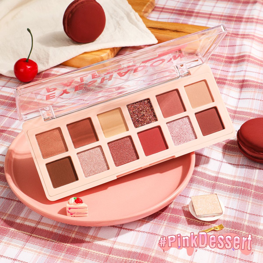 PINKFLASH Pink Dessert 12 Shades Eyeshadow Palette High Pigmented / Pinkflash Pro Touch Eyeshadow Palette