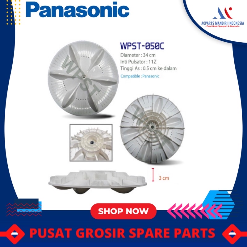 Pulsator Mesin Cuci Panasonic Diameter 34 CM As Gigi 11 original