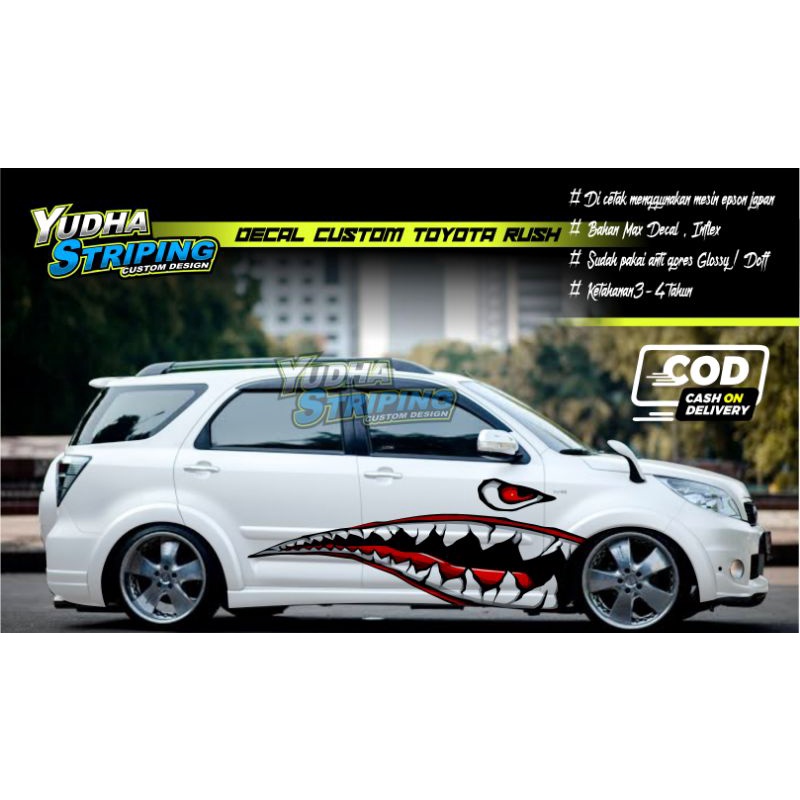 STICKER VARIASI MOBIL TOYOTA RUSH / DECAL VARIASI TOYOTA RUSH