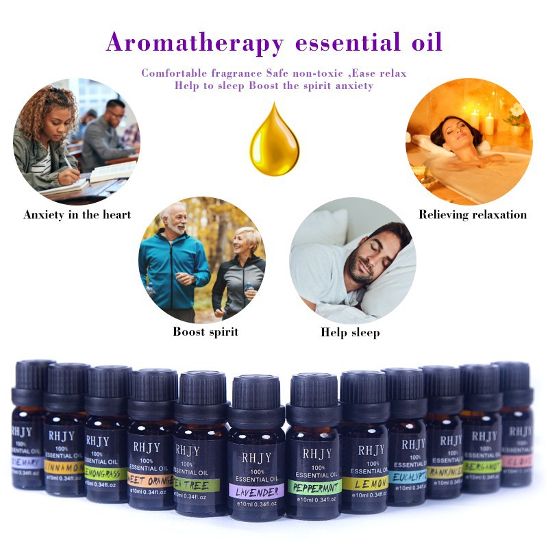 GSpro 10ml Minyak Aroma Pure Essential Oils Aromatherapy Diffusers Terapi RH-11 Grab medan Firstsun