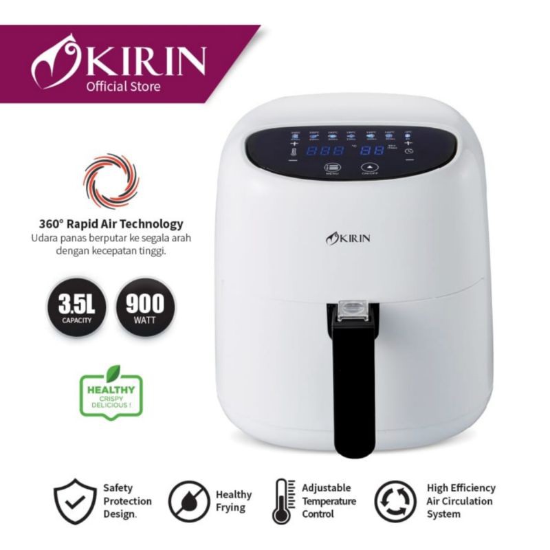 Air Fryer Kirin Digital KAF 935D Baki 5 Liter Dengan Keranjang Garansi Resmi