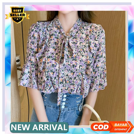 Javi #13 Blouse Motif Baju Atasan Wanita Big Size Terbaru Ld 115 Jumbo Outfit Casual Ootd Hangout Hi