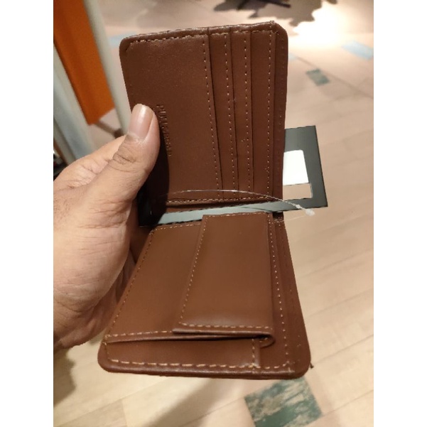Dompet Lipat Pria Brown kulit Pull&Bear New JTX0034889