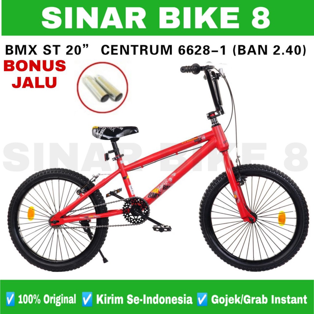 Sepeda Anak Laki Ukuran 20 Inch BMX CENTRUM CT 6628-3  Ban 2.40 kecil dan Ban 3.0 jumbo Bonus Jalu