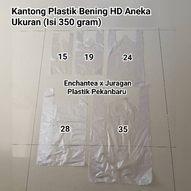 ( ISI 350 Gram ) Kantong Plastik Kresek Bening HD 15 19 24 28 35 | Asoy Transparan Putih Bawang Roya