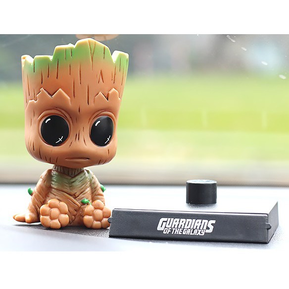 Boneka Figure Miniatur Pajangan Mobil Stand GROOT GUARDIAN OF GALAXY Goyang Kepala Shacking Head Toy