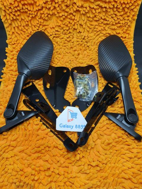 Spion R25-15-Nmax Pendek Karbon Plus Breket Serpo Nmax  dan Baut Anti Jebol