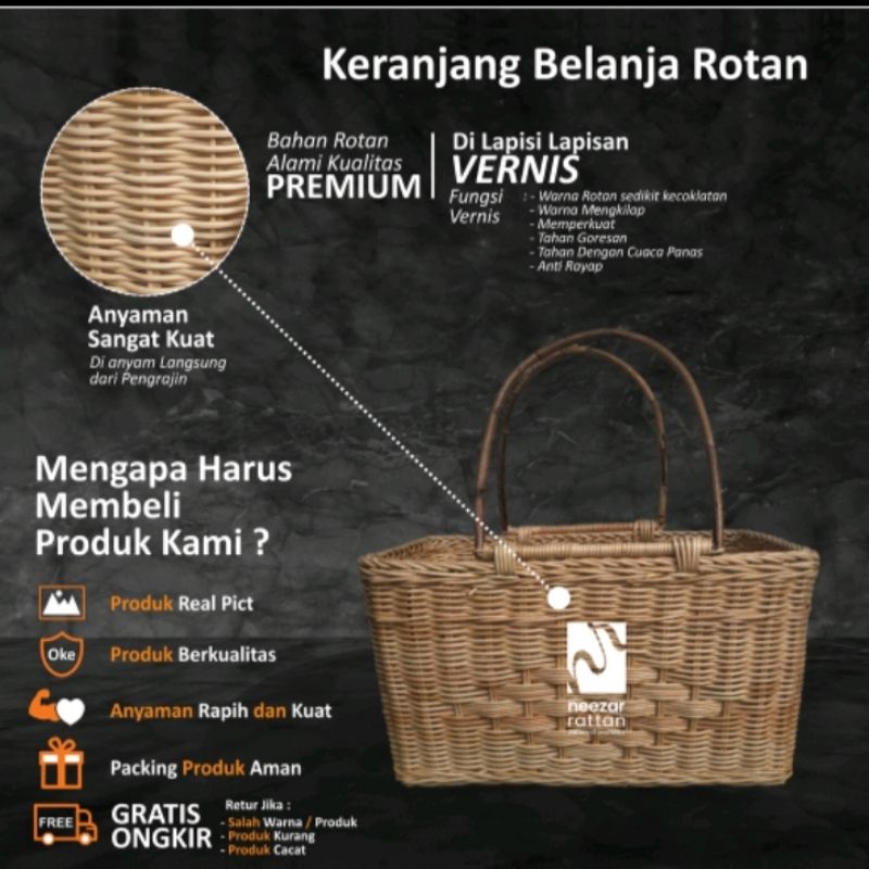 Keranjang belanja Jinjing - keranjang Anyaman Belanja - keranjang makanan Buah - kue