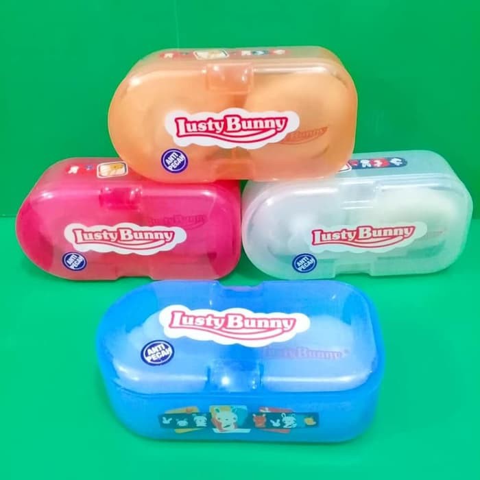 Tempat Bedak Bayi Lusty Bunny Dengan Spons - Puff Lusty Bunny isi 2 / Tempat Bedak Murah