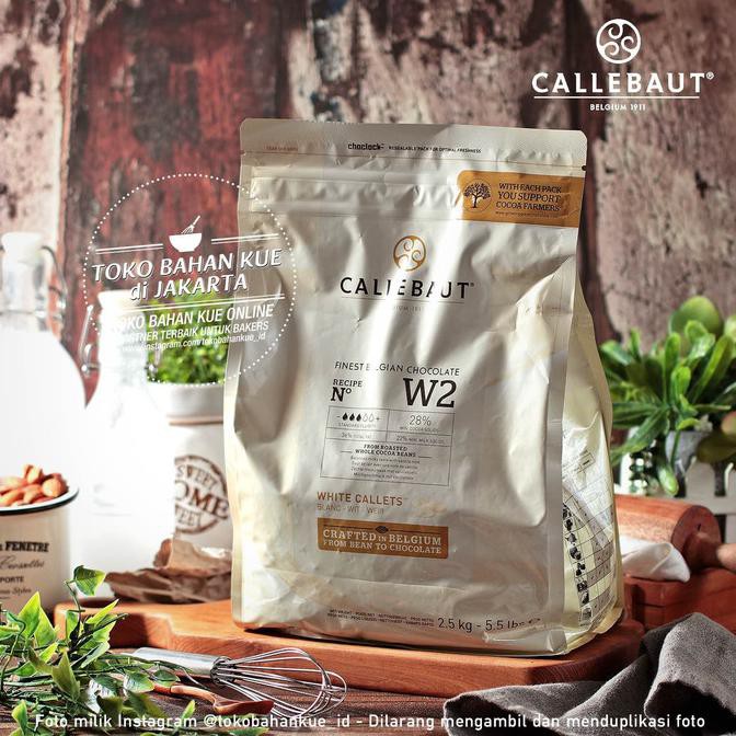 

Callebaut W2 250gr WHITE Chocolate Couverture 28% Cokelat Coin Putih