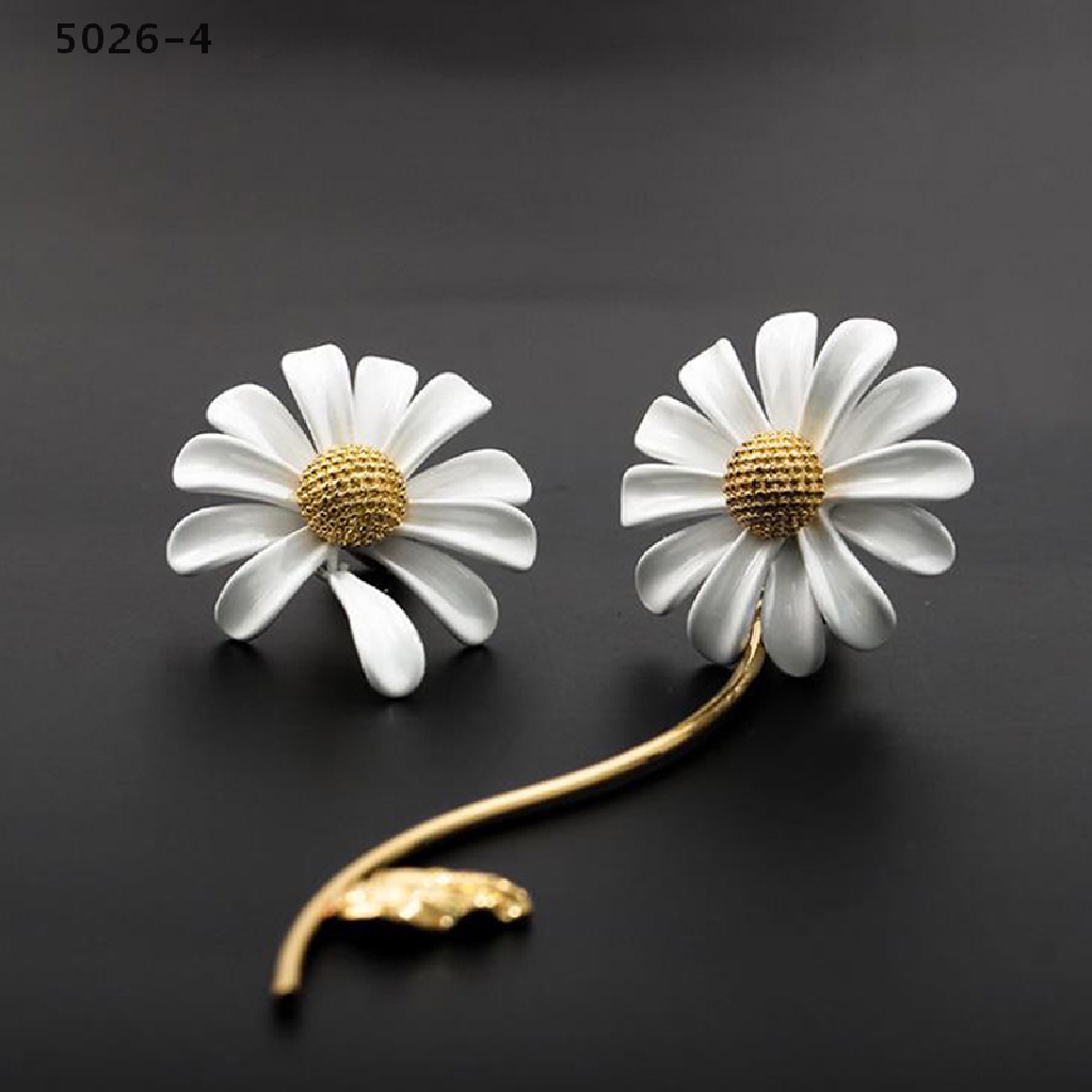 5026-4 1PC Enamel Daisy Flower Elegant Opening Rings Bracelet Earrings Women Jewelry 5026-4